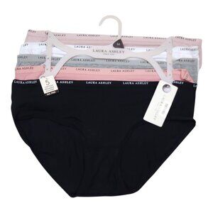 Laura Ashley 5-Pack Medium Panties Cotton Spandex Tag Free Assorted Colors